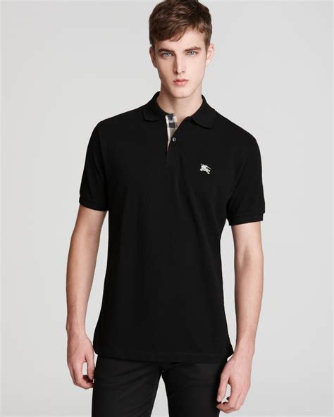 burberry brit men polo black color off|Burberry polo shirts men's black.